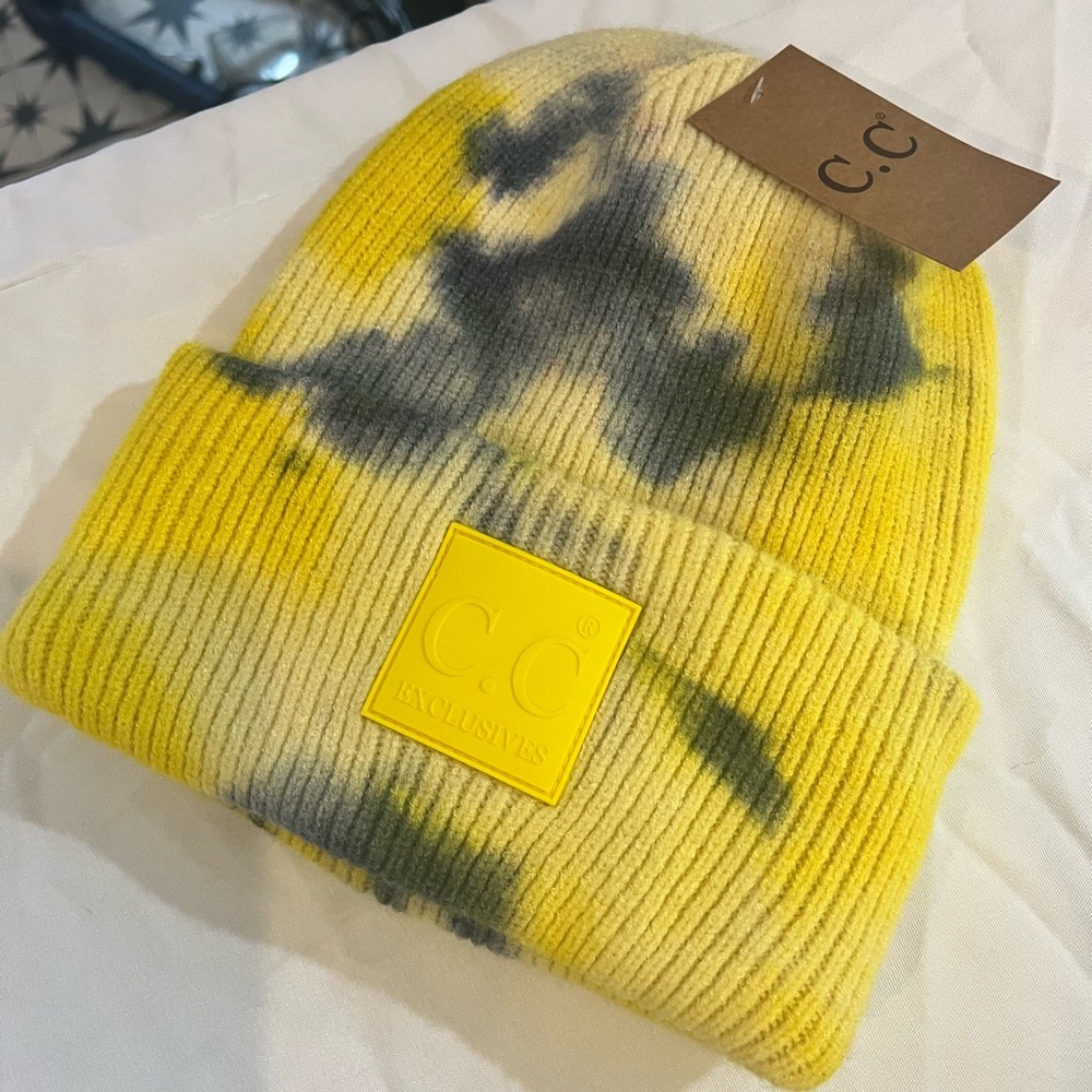 Yellow and Gray CC Beanie